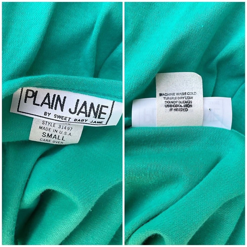 Vintage 80s Sea Green Drop Waist Tiered Summer Dress Size XS Sweet Baby Jane - Picture 3 of 3